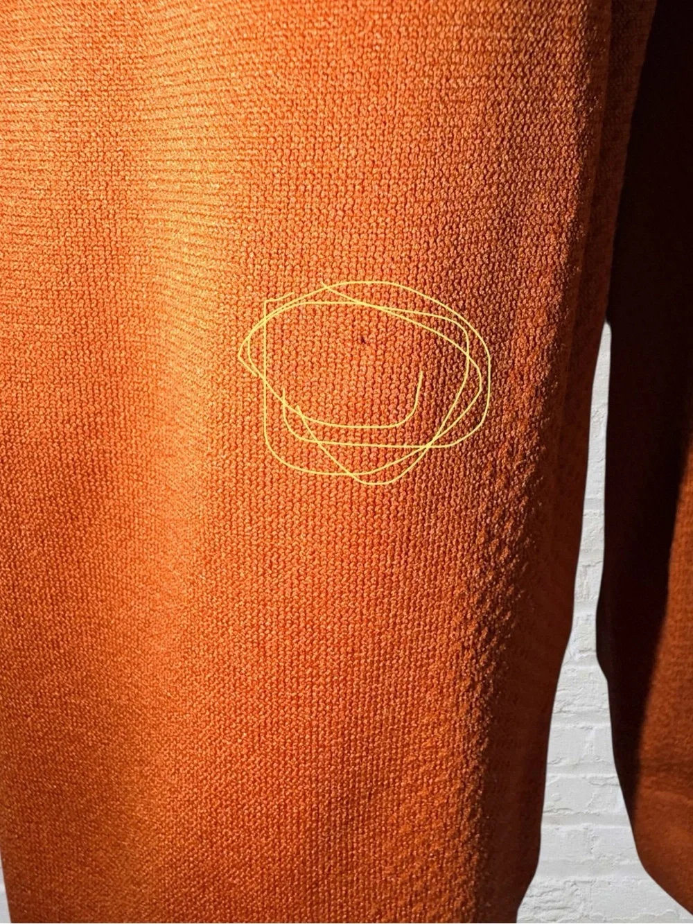 Fabletics Training Day Quarter Zip Pullover Men's M Orange Burnt Nylon Active